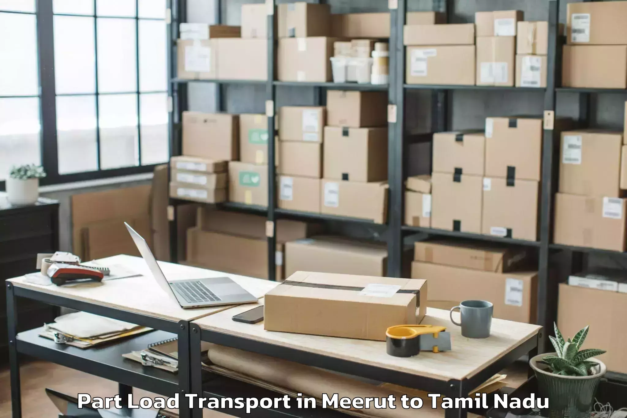 Top Meerut to Parangimalai Part Load Transport Available